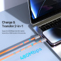 DUX DUCIS 2v1 silikónový nabíjací a dátový kábel a pútko - USB-C na Lightning - 30 cm - oranžový