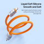 DUX DUCIS 2v1 silikónový nabíjací a dátový kábel a pútko - USB-C na Lightning - 30 cm - oranžový