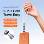 DUX DUCIS 2v1 silikónový nabíjací a dátový kábel a pútko - USB-C na Lightning - 30 cm - biely