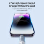 DUX DUCIS 2v1 silikónový nabíjací a dátový kábel a pútko - USB-C na Lightning - 30 cm - biely