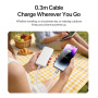 DUX DUCIS 2v1 silikónový nabíjací a dátový kábel a pútko - USB-C na Lightning - 30 cm - biely