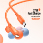 DUX DUCIS silikónový nabíjací a dátový kábel - USB-C na Lightning - 1 m - oranžový