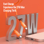 DUX DUCIS silikónový nabíjací a dátový kábel - USB-C na Lightning - 1 m - oranžový