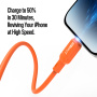 DUX DUCIS silikónový nabíjací a dátový kábel - USB-C na Lightning - 1 m - oranžový