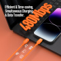 DUX DUCIS silikónový nabíjací a dátový kábel - USB-C na Lightning - 1 m - oranžový
