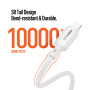 DUX DUCIS silikónový nabíjací a dátový kábel - USB-C na Lightning - 1 m - biely