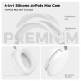 AhaStyle 4v1 silikónový obal pre AirPods Max 1 / 2 - biely