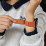 Semišový magnetický remienok pre Apple Watch Ultra 49mm / 46mm / 45mm / 44mm / 42mm - hnedý