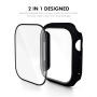 ENKAY matné puzdro s tvrdeným sklom pre Apple Watch 46mm - čierne