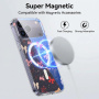 Transparentný kryt s trblietkami, vzorom mašličiek a MagSafe pre iPhone 14 Plus / 15 Plus - ružový