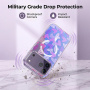 Transparentný kryt s trblietkami, vzorom srdiečok a MagSafe pre iPhone 17 Pro Max - ružový