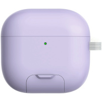 Obal s výklopným stojanom a karabínou pre AirPods 4 / 5 - fialový