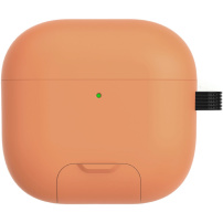 Obal s výklopným stojanom a karabínou pre AirPods 4 / 5 - oranžový