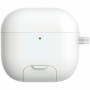 Obal s výklopným stojanom a karabínou pre AirPods 4 / 5 - biely