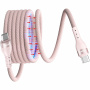 ENKAY magnetický opletený nabíjací a dátový kábel - USB-C na USB-C - 2 m - ružový