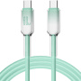 ENKAY Ice Clear opletaný nabíjací a dátový kábel - USB-C na USB-C - 1 m - mentolový