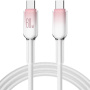 ENKAY Ice Clear opletaný nabíjací a dátový kábel - USB-C na USB-C - 1 m - biely