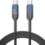 ENKAY Ice Clear opletený nabíjací a dátový kábel - USB-C na USB-C - 1 m - čierny