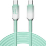 ENKAY Ice Clear opletaný nabíjací a dátový kábel - USB-C na USB-C - 2 m - mentolový
