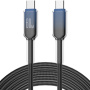 ENKAY Ice Clear opletaný nabíjací a dátový kábel - USB-C na USB-C - 2 m - čierny