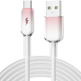 ENKAY Ice Clear opletený nabíjací a dátový kábel - USB-A na USB-C - 2 m - biely