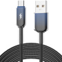 ENKAY Ice Clear opletený nabíjací a dátový kábel - USB-A na USB-C - 2 m - čierny