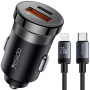 Yesido Y73 súprava autonabíjačky s portmi USB-C / USB-A a kábla USB-C na Lightning - 30W - 1 m - čierna