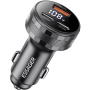 ESSAGER ES-CC25 autonabíjačka s displejom a portmi 2x USB-C / USB-A - 108W - tmavosivá