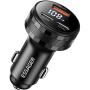 ESSAGER ES-CC25 autonabíjačka s displejom a portmi 2x USB-C / USB-A - 108W - čierna