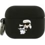 Karl Lagerfeld 3D Logo NFT Karl and Choupette silikónový obal pre AirPods Pro 3 - čierny