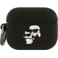Karl Lagerfeld 3D Logo NFT Karl and Choupette silikónový obal pre AirPods Pro 3 - čierny