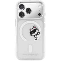 Karl Lagerfeld IML Choupette Peekaboo transparentný kryt s MagSafe pre iPhone 17 Pro - číry