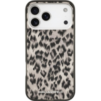 Karl Lagerfeld IML Leopard kryt s MagSafe pre iPhone 17 Pro - hnedý