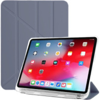 Puzdro s origami stojančekom a priestorom na Apple Pencil pre iPad 10,9" (2022) / 11" (2025) - modrosivé