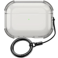 Transparentný obal s karabínou pre AirPods Pro - sivý