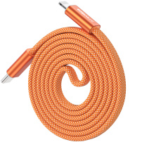 DUX DUCIS magnetický opletený nabíjací a dátový kábel - USB-C na Lightning - 1 m - oranžový