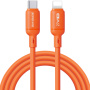 DUX DUCIS silikónový nabíjací a dátový kábel - USB-C na Lightning - 1 m - oranžový