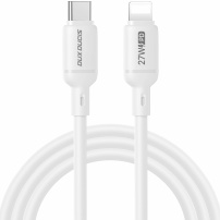 DUX DUCIS silikónový nabíjací a dátový kábel - USB-C na Lightning - 1 m - biely
