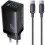 JOYROOM JR-TG10 sada adaptéra s portmi 2x USB-C / USB-A a kábla USB-C na USB-C- 65W - 1,2 m - čierna