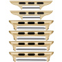 Sada náhradných kovových praciek s 3 šírkami pre Apple Watch 42mm / 41mm / 40mm / 38mm - 3 ks - zlatá