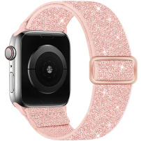 Trblietavý nylonový remienok s posuvnou prackou pre Apple Watch 42mm / 41mm / 40mm / 38mm - ružový
