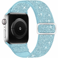 Trblietavý nylonový remienok s posuvnou prackou pre Apple Watch 42mm / 41mm / 40mm / 38mm - modrý