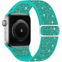 Trblietavý nylonový remienok s posuvnou prackou pre Apple Watch 42mm / 41mm / 40mm / 38mm - tyrkysový