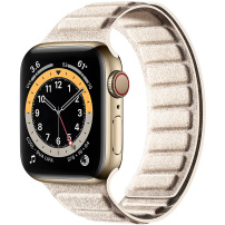Semišový magnetický remienok pre Apple Watch 42mm / 41mm / 40mm / 38mm - béžový