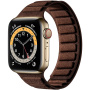 Semišový magnetický remienok pre Apple Watch 42mm / 41mm / 40mm / 38mm - tmavohnedý