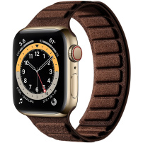 Semišový magnetický remienok pre Apple Watch 42mm / 41mm / 40mm / 38mm - tmavohnedý