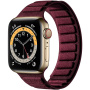 Semišový magnetický remienok pre Apple Watch 42mm / 41mm / 40mm / 38mm - vínový