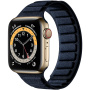 Semišový magnetický remienok pre Apple Watch 42mm / 41mm / 40mm / 38mm - tmavomodrý