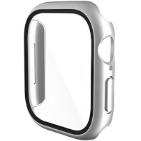 ENKAY metalické puzdro s tvrdeným sklom pre Apple Watch 46mm - strieborné