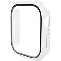 ENKAY matné puzdro s tvrdeným sklom pre Apple Watch 46mm - biele